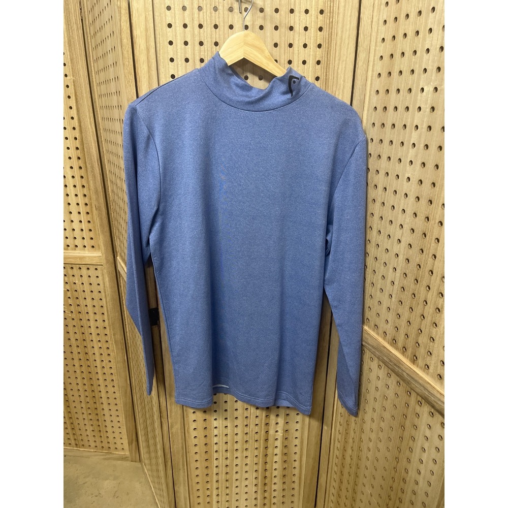 Head Mens Mock Neck Long Sleeve‎ Athletic Shirt Heather Blue Medium RN117927
